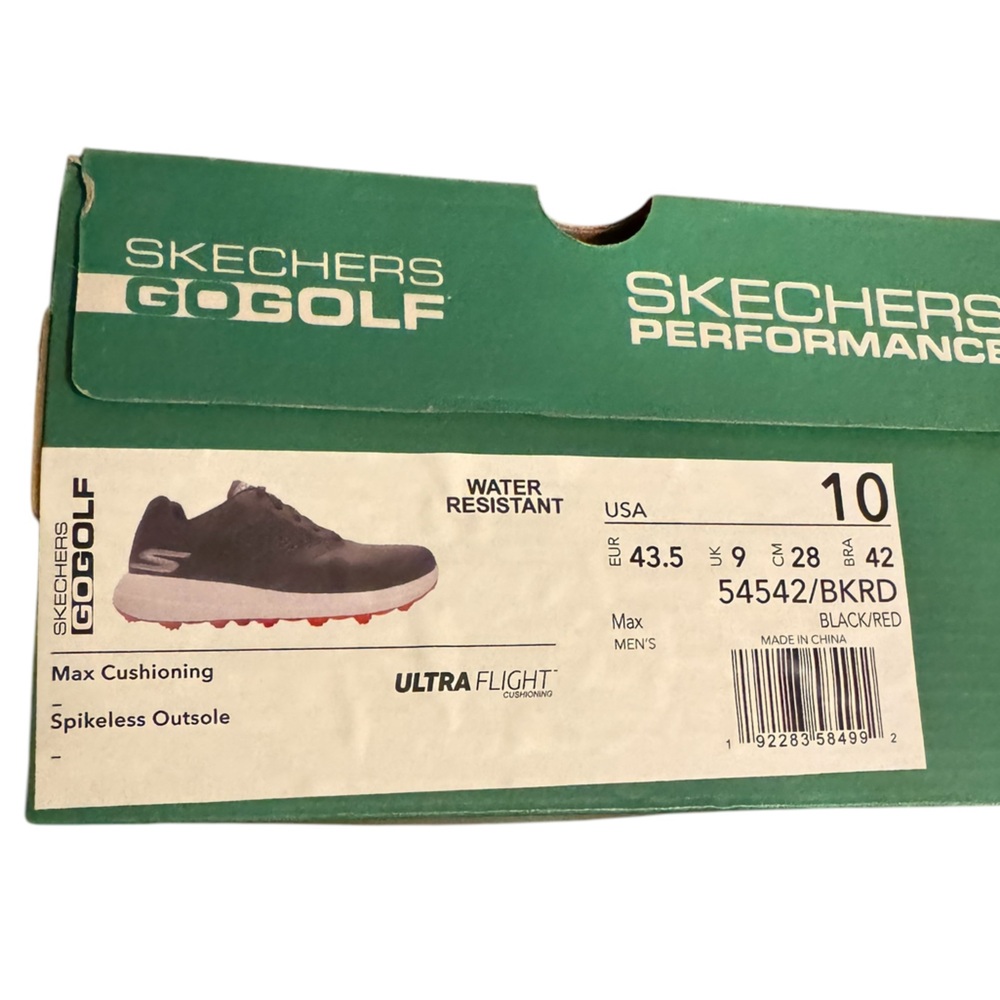 Skechers Go Golf Black and Red Comfort Max Dri-Lex Sneakers Size 10 - Picture 14 of 16
